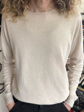 Vintage 80s 90s Duofold Cream Wool Blend Thermal ~ Size XL